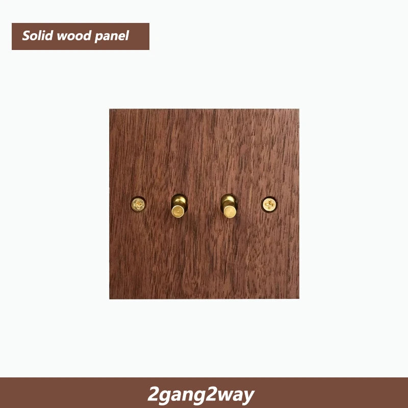 Solid Wood Brass Toggle Light Switch