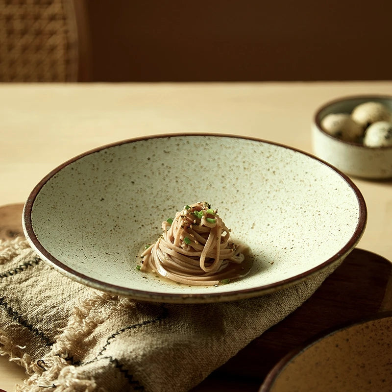 Ceramic Bowl with vintage retro charm and large capacity delivers rustic style for home or cafe use; elevate meals today and order now, elevate meals now!!