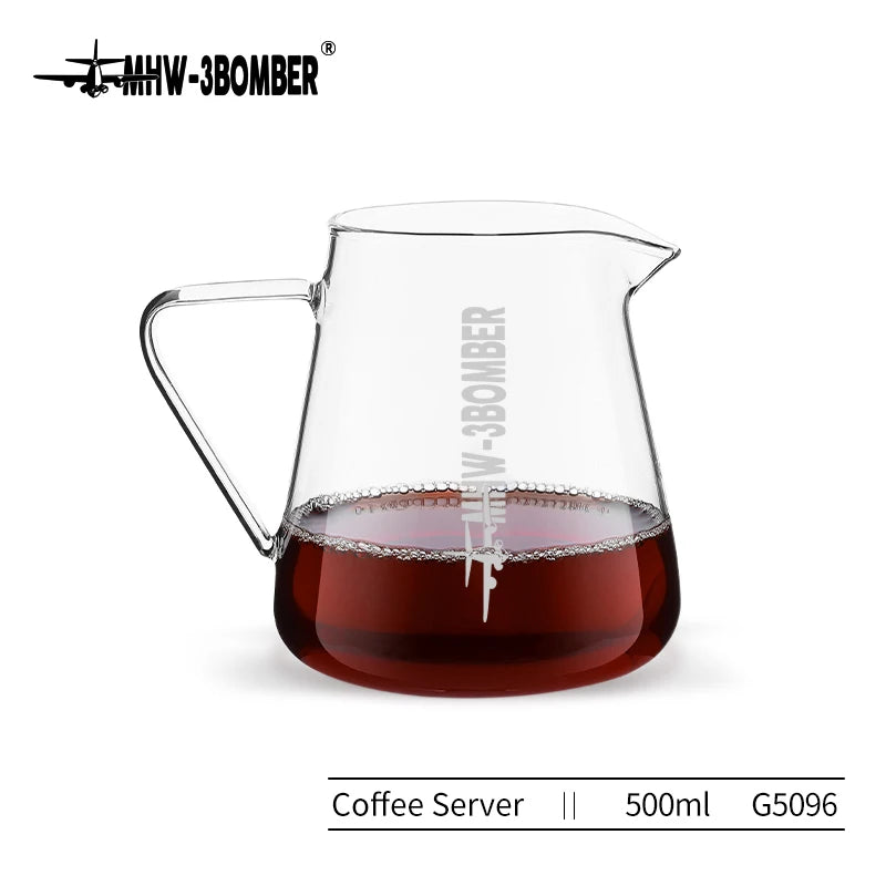 Clear Glass 500ml Coffee Server Carafe Pour Over Brewer
