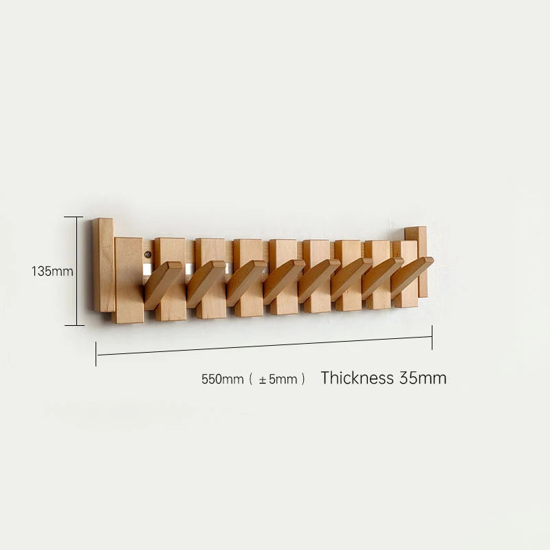 Walnut Wall Mount Coat Rack