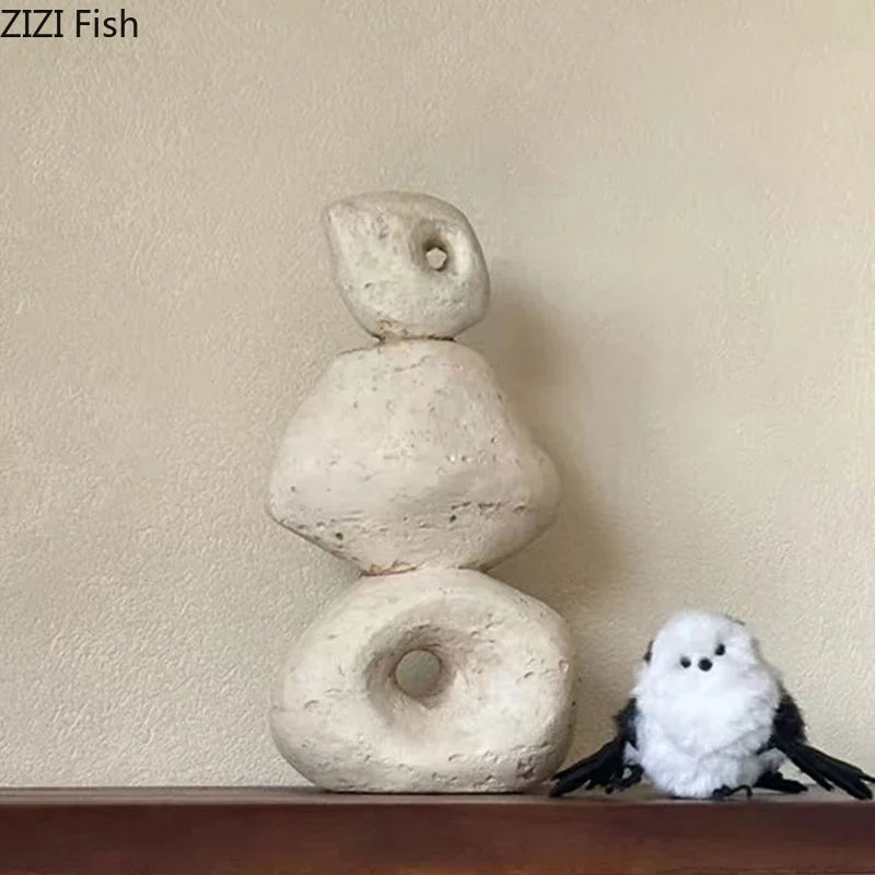 Round Stone Rockery Garden Decor