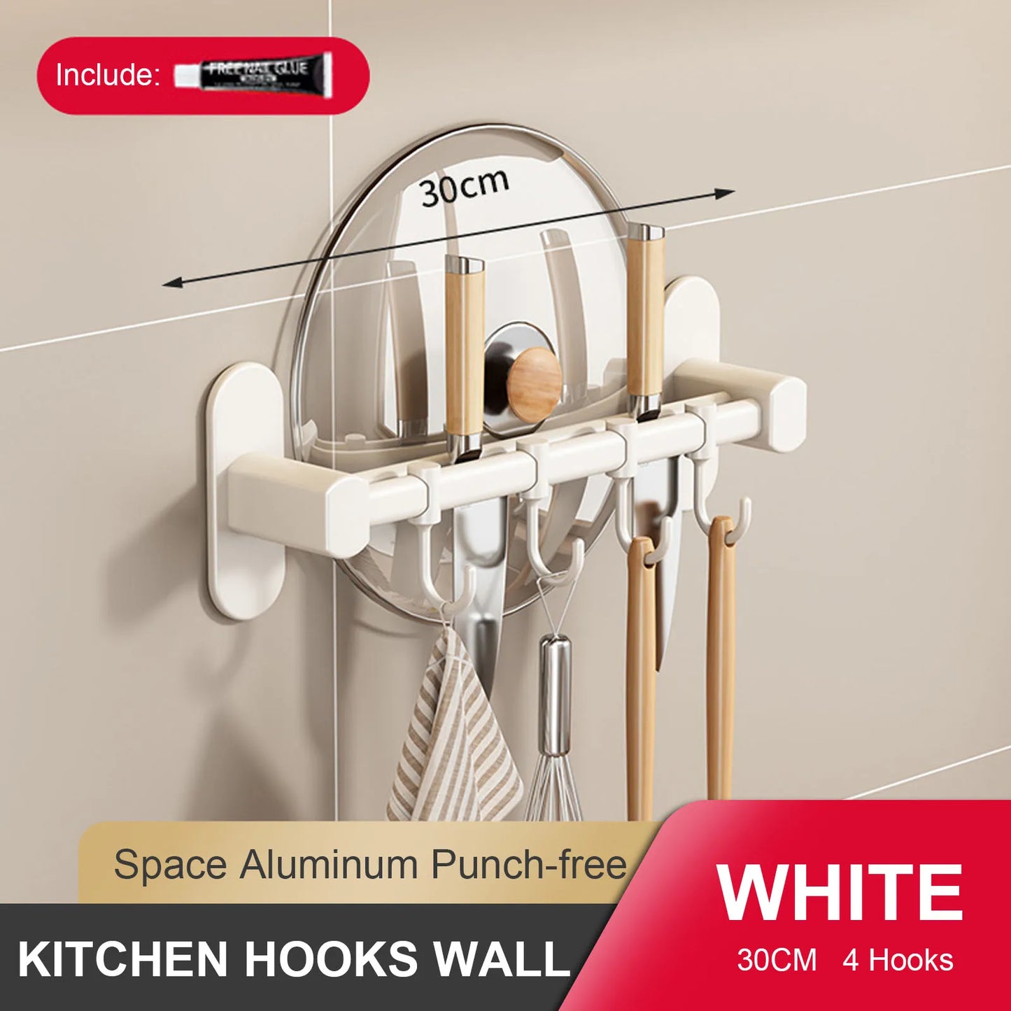 Wall Mounted Kitchen Hook Rack