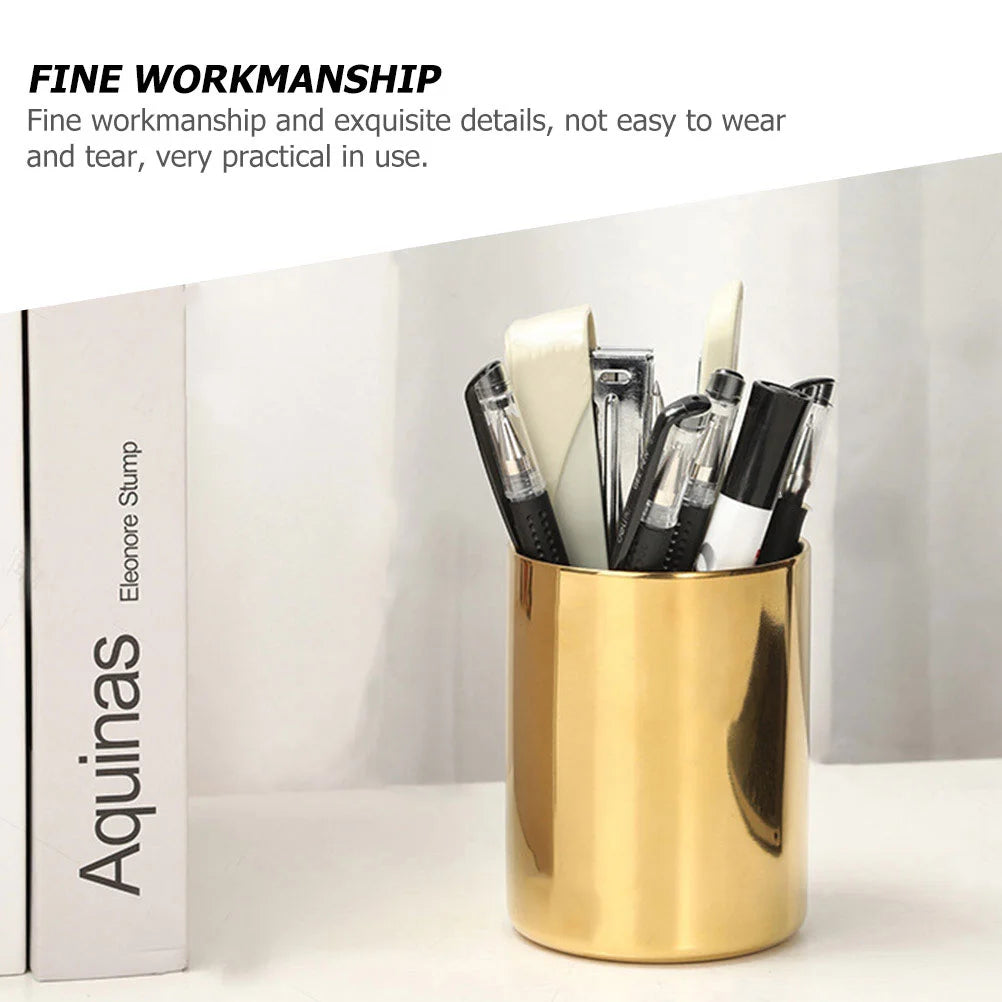 Stainless Steel Desk Pen Holder