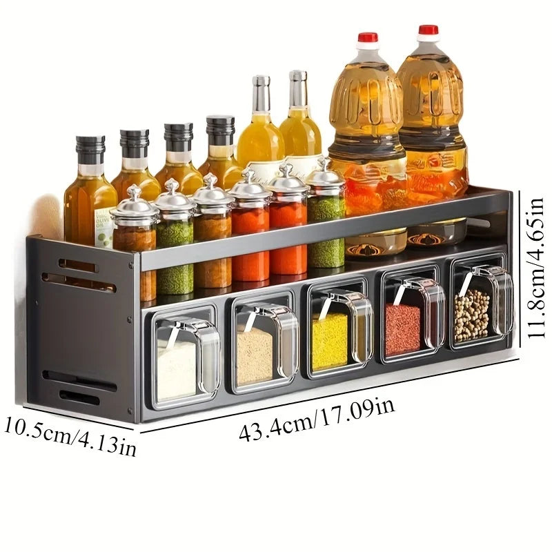 No-Drill Multifunctional Spice Rack
