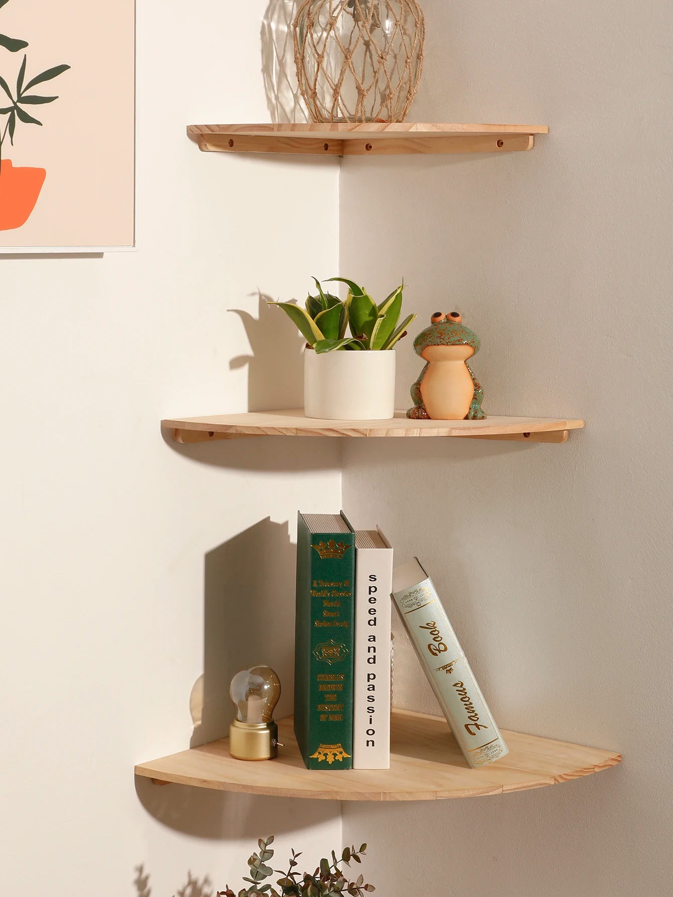Wood Floating Corner Shelves for Any Room