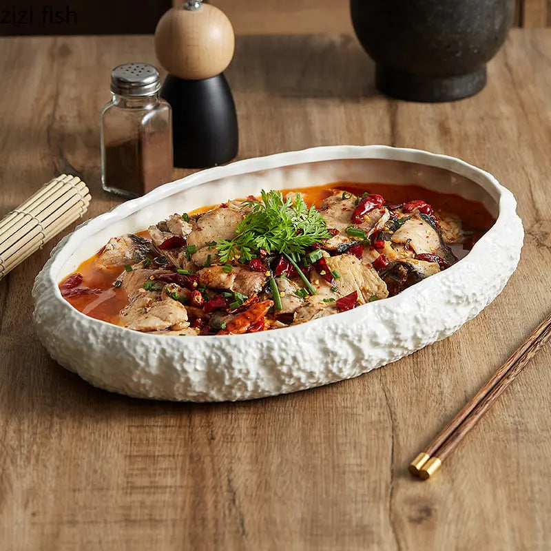 Rock Texture Porcelain Plate