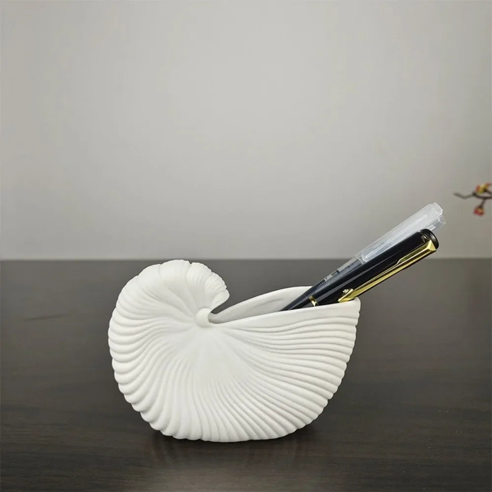 Ceramic Shell Conch Vase Decor