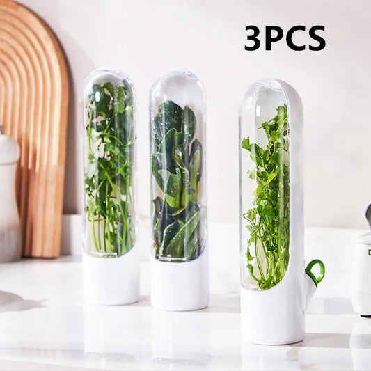 Herb keeper: Durable ABS material, fits fridge door, preserves freshness with excellent waterproofing. Easy to use: rinse herbs, add water, and refill every 3-5 days for up to 3 weeks