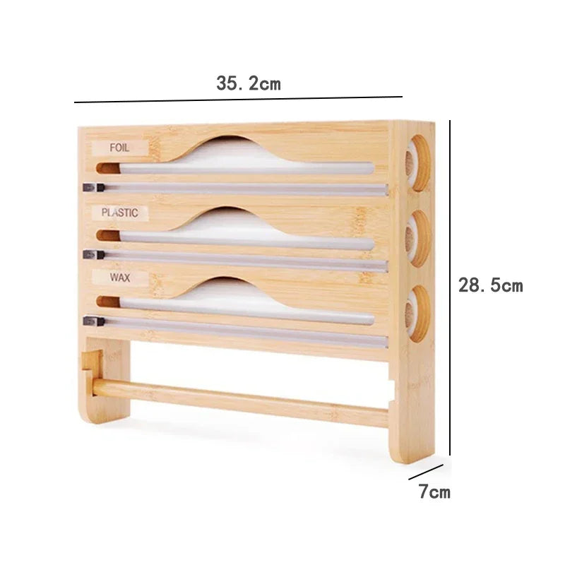 Bamboo Kitchen Organizer Cutter Box