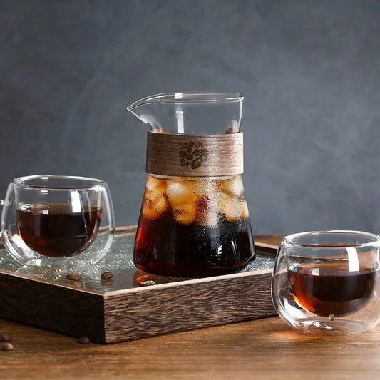 Borosilicate Glass Carafe with a wood heat-resistant layer delivers 17oz/500ml durability for hot coffee and espresso, premium pour—unlock savings—order now.