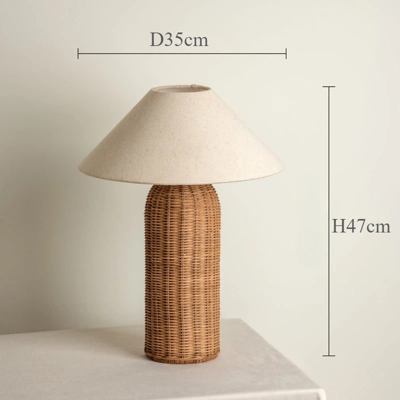 Japanese Rattan Desk Lamp