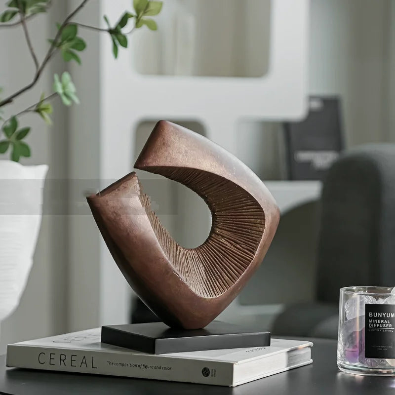 Antique Geometric Resin Statue