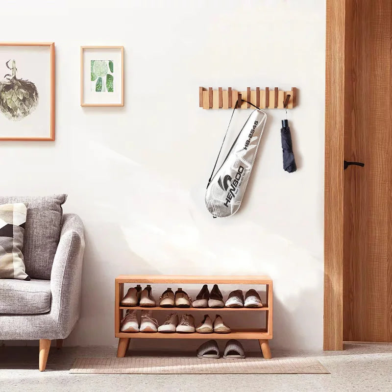 Walnut Wall Mount Coat Rack