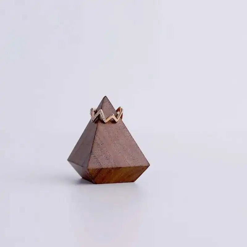 Conical Wood Ring Holder Stand