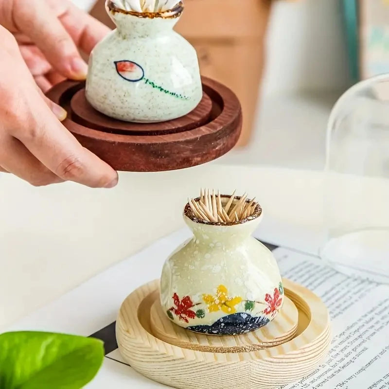 Handcrafted Ceramic Toothpick Dispenser