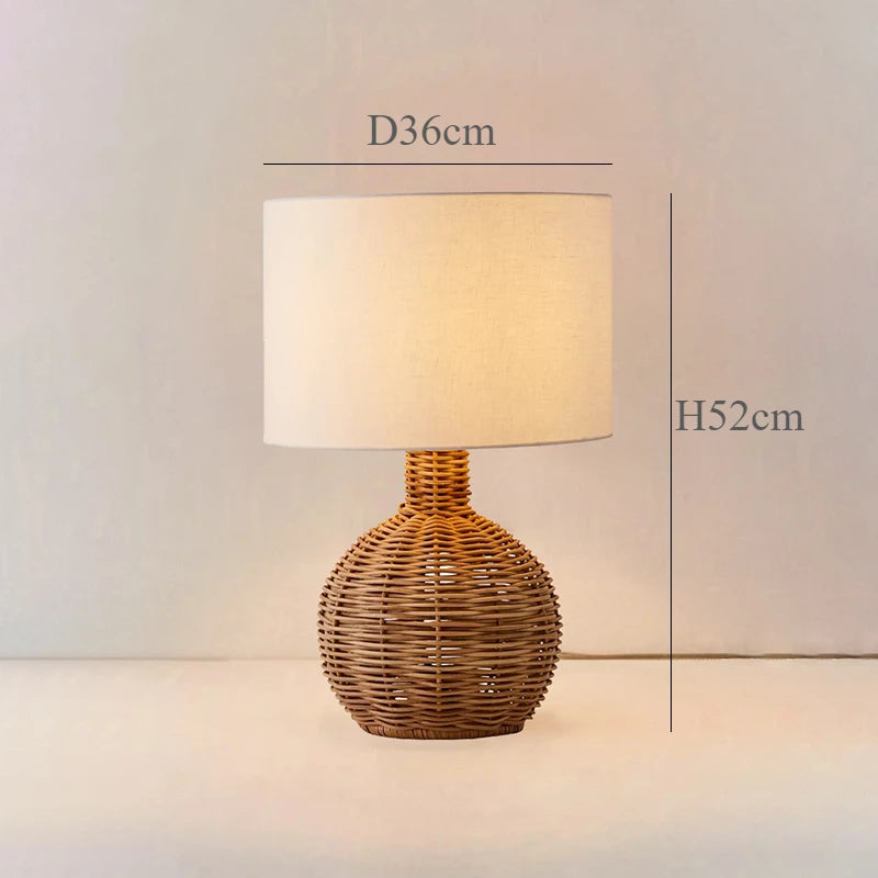 Japanese Rattan Desk Lamp
