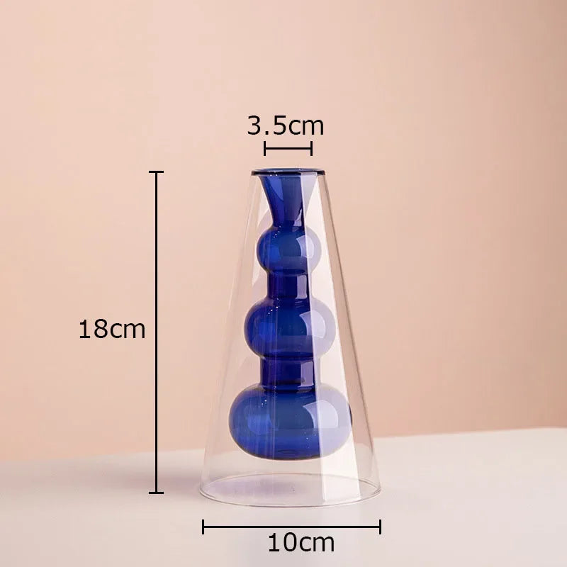 Multicolour Transparent Glass Vase