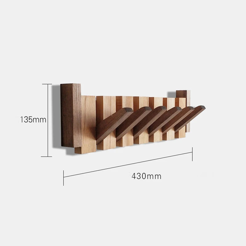 Walnut Wall Mount Coat Rack