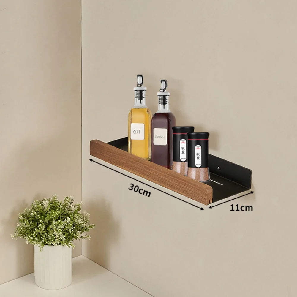 Wooden Wall-Mounted Kitchen Rack