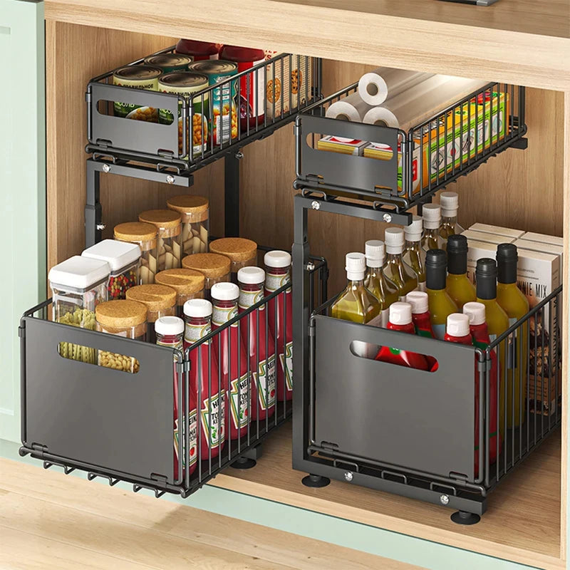 Under Sink Slide-Out Storage Rack