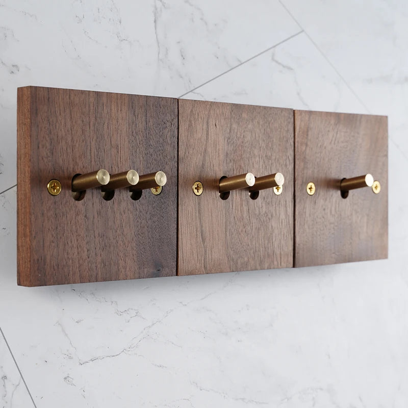 Solid Wood Brass Toggle Light Switch