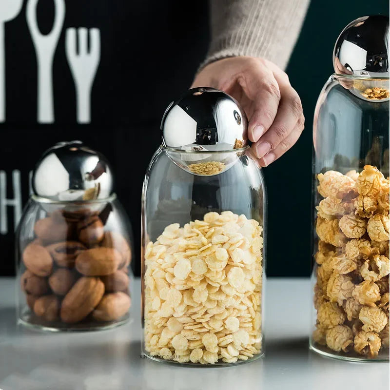 Golden Cork Glass Storage Jar
