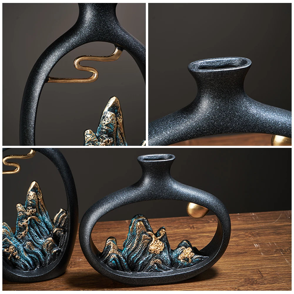Luxury Chinese Style Resin Vase