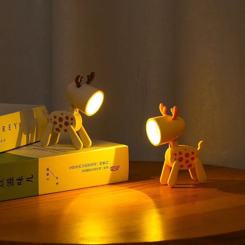Cute Dog Night Light Folding Desk Lamp For Kids Bedroom