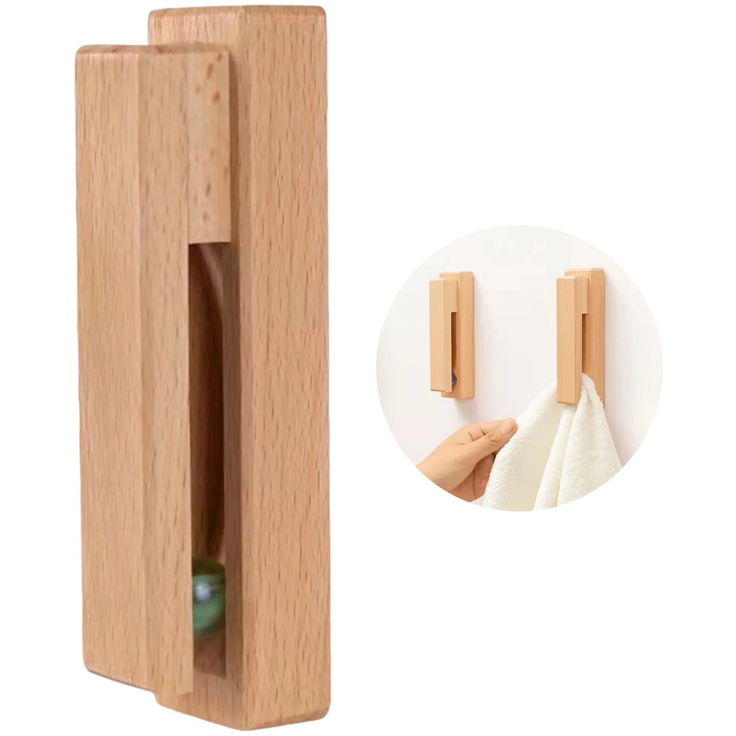 Adhesive Wood Wall Hook