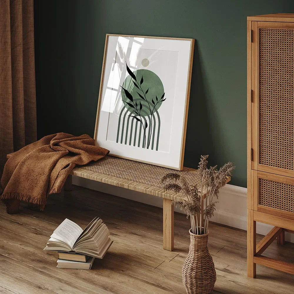 Abstract Green Leaf Wall Art