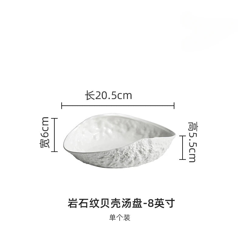 Rock Pattern Shell Ceramic Plate