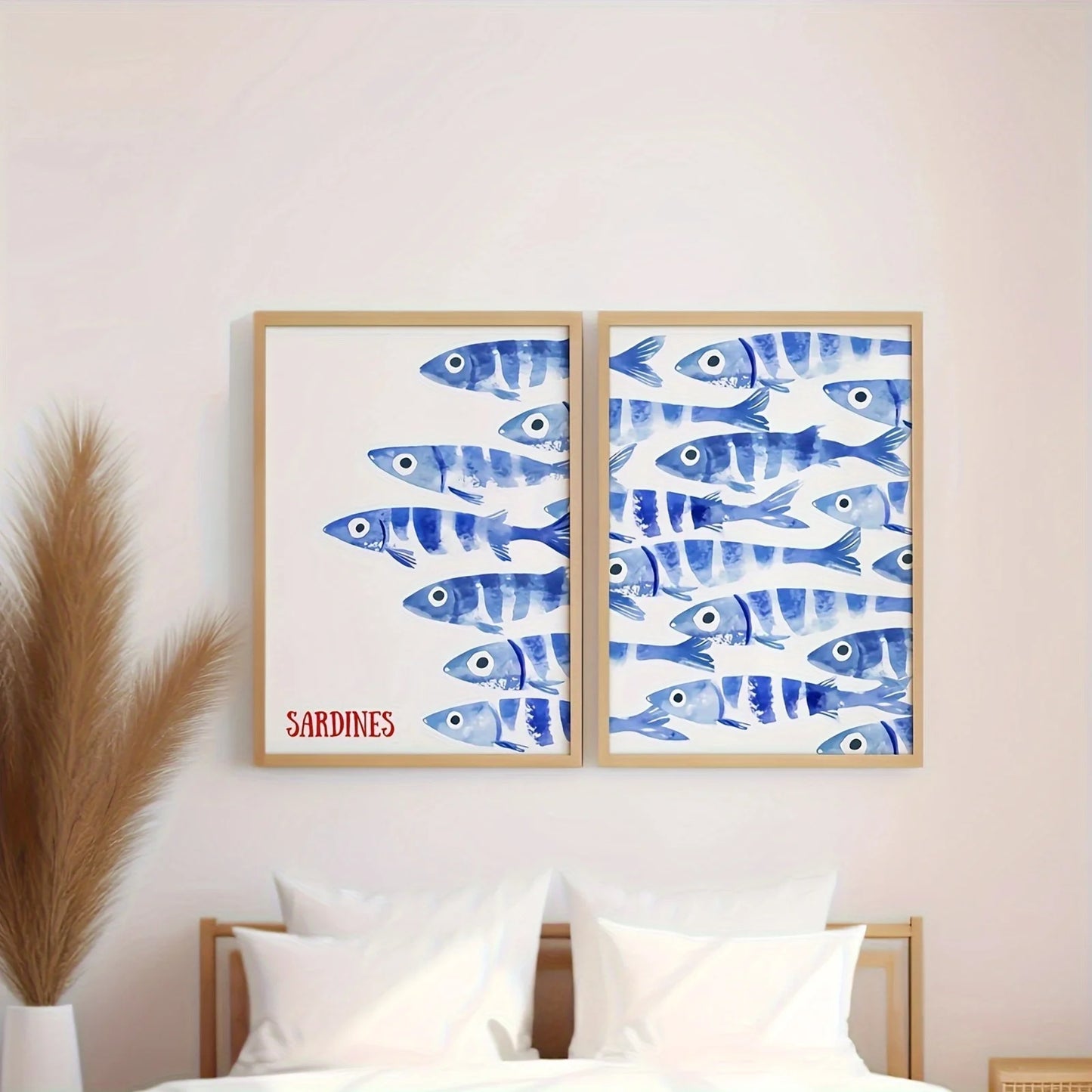 Blue Sardine Canvas Poster