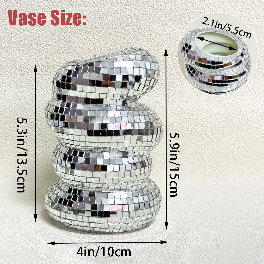 Disco Ball Spiral Glass Vase