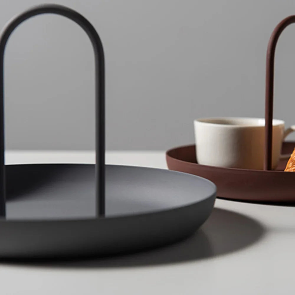 Nordic Round Jewelry Tray With Handle