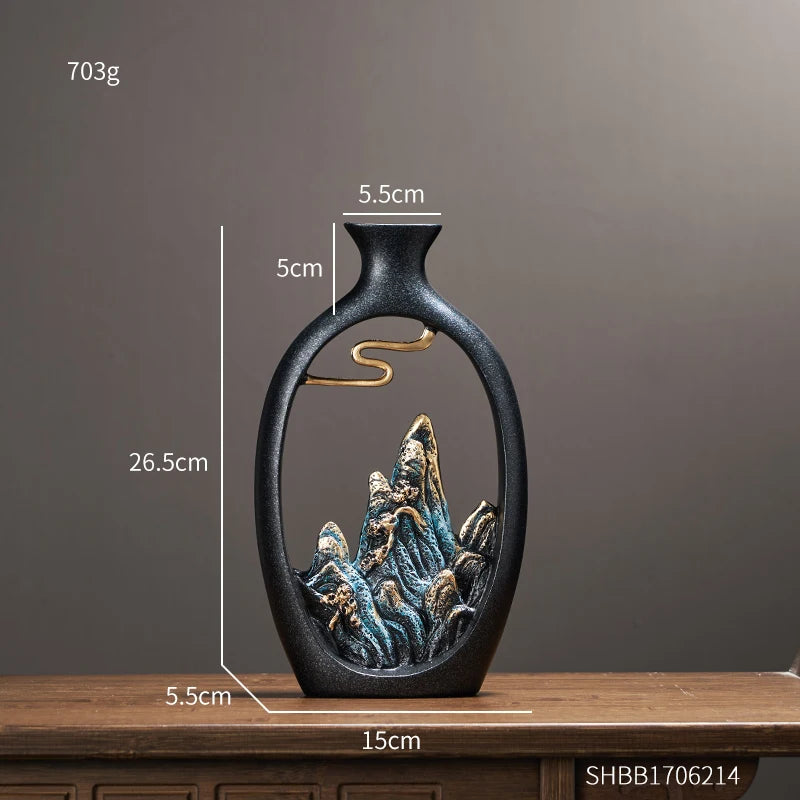 Luxury Chinese Style Resin Vase
