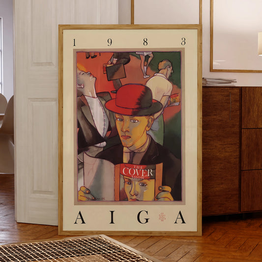 Elevate your space with our Modern Abstract Retro AIGA 1983 Canvas Print, waterproof and eco-friendly, perfect for any room in your home or office.