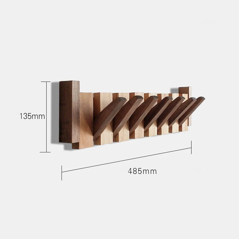 Walnut Wall Mount Coat Rack