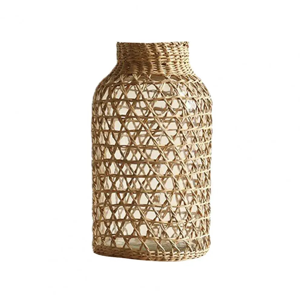 Japanese Style Handcrafted Straw Vase