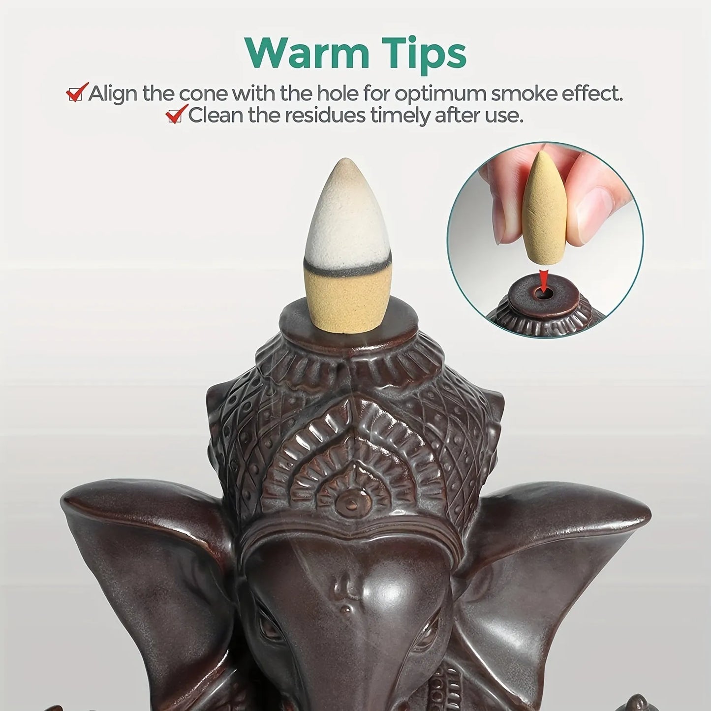 Ganesha Waterfall Incense Burner