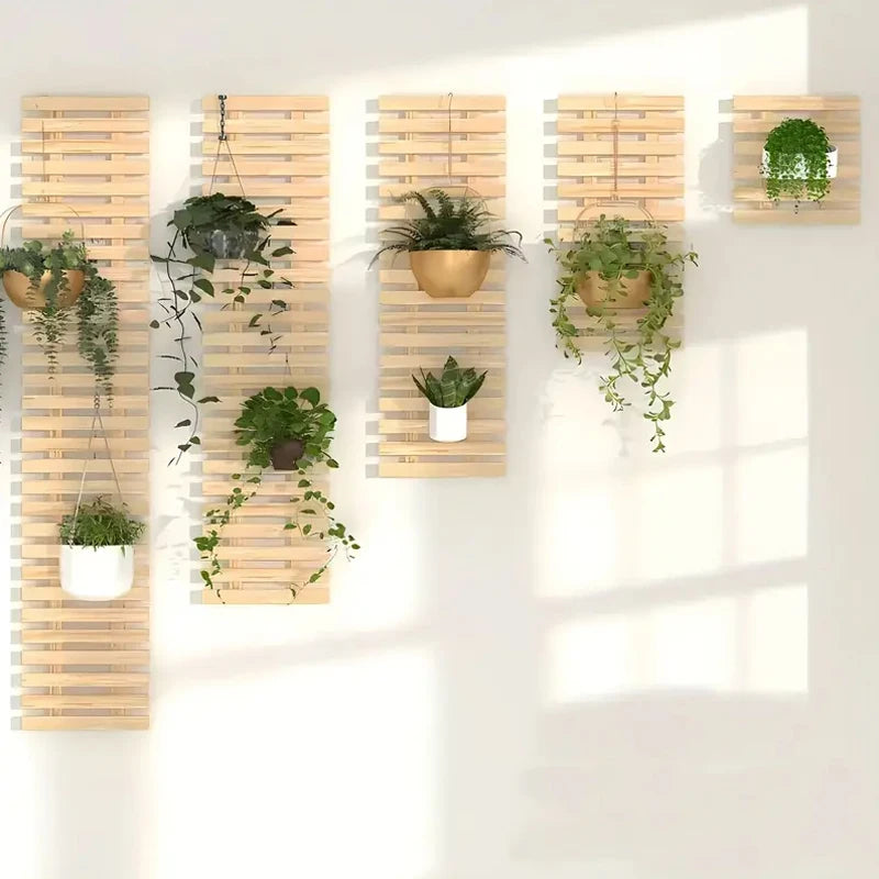 Balcony Garden Solid Wood Shelf
