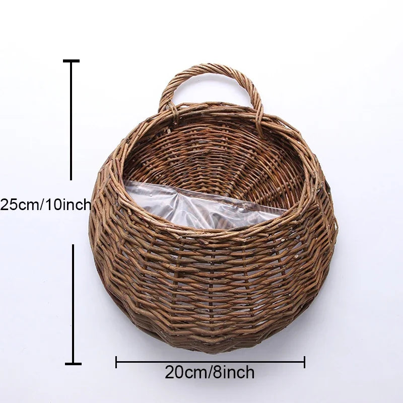Handmade Wicker Wall Mounted Planter