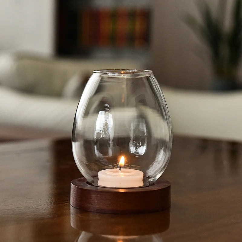 Retro Oil Lamp Glass Candle Holder