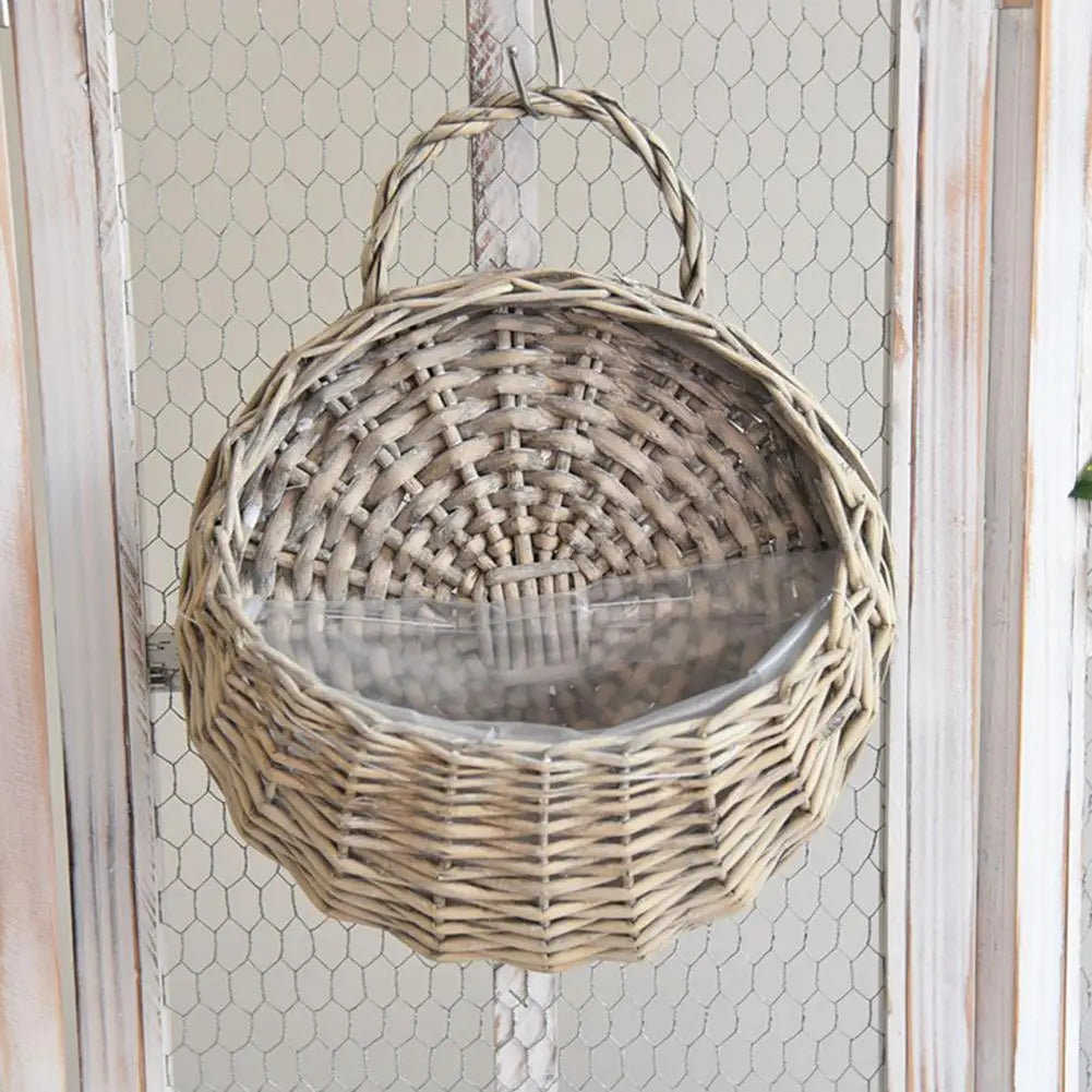 Handcrafted Rattan Hanging Flower Basket