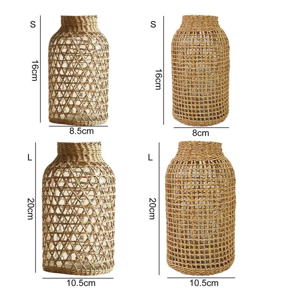 Japanese Style Handcrafted Straw Vase