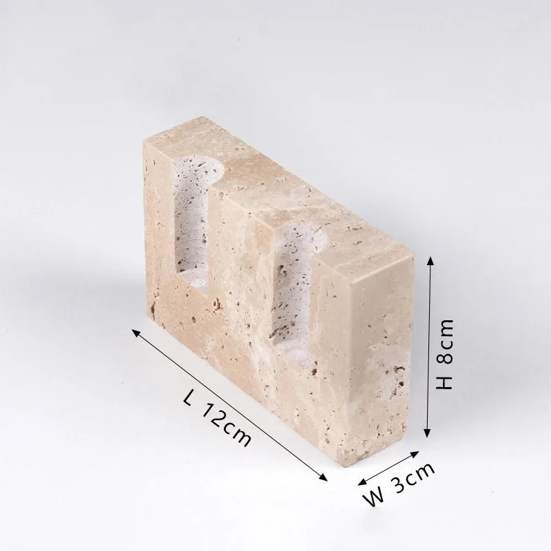 Two Hole Marble Candlestick Holder