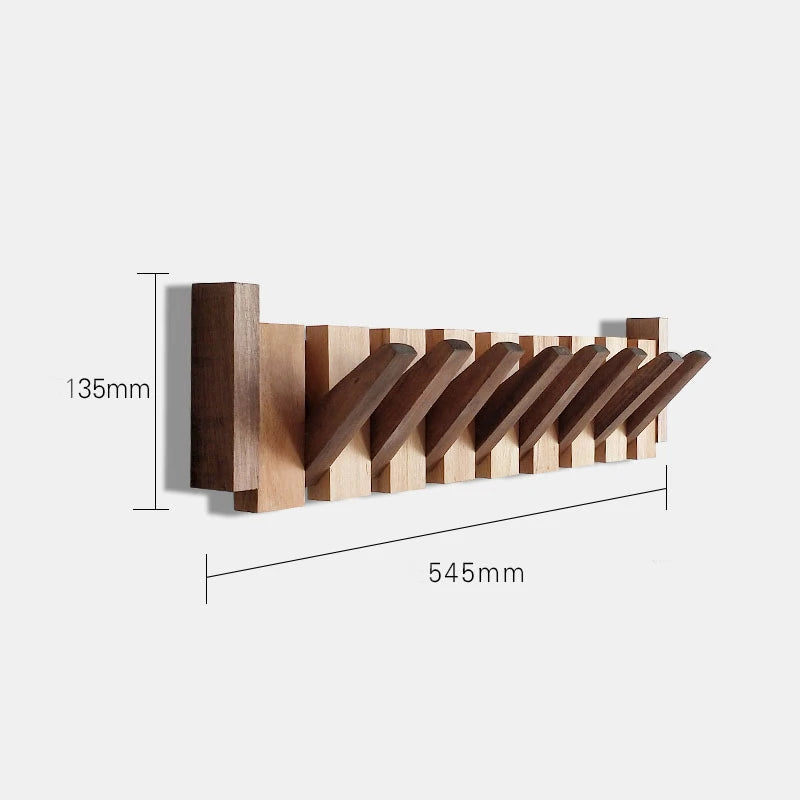 Walnut Wall Mount Coat Rack
