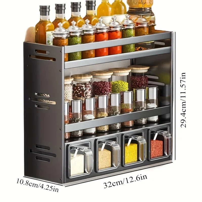 No-Drill Multifunctional Spice Rack