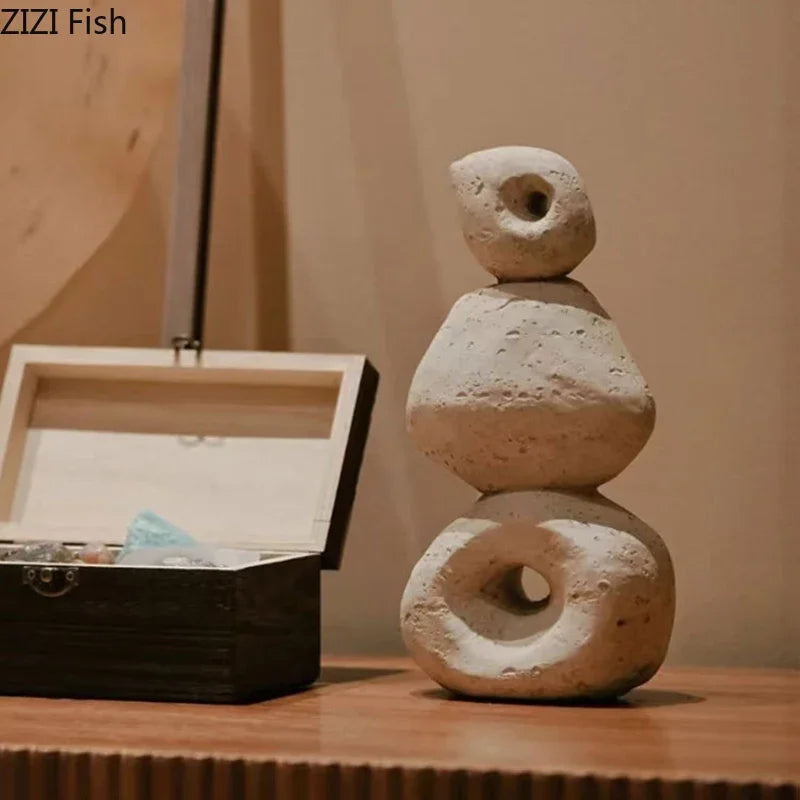 Round Stone Rockery Garden Decor