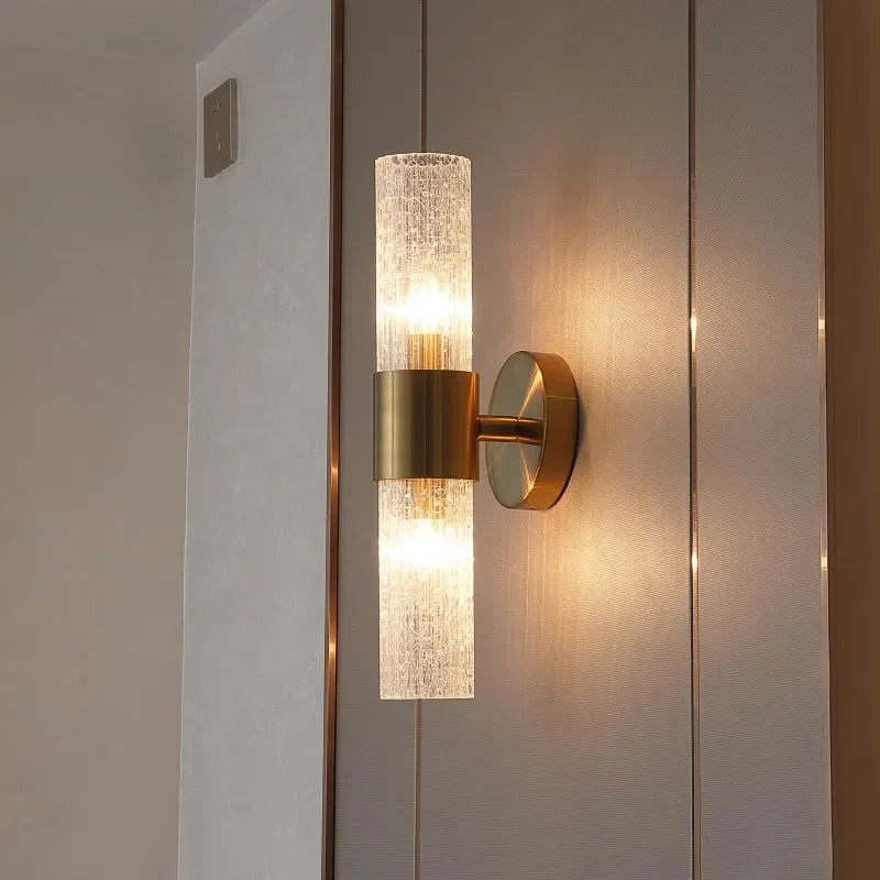 Crystal Luminaire LED Wall Lamp ambience with built-in LED bulbs for bedrooms and living rooms elevating style and brightness indoors for ambient glow, Shop now.