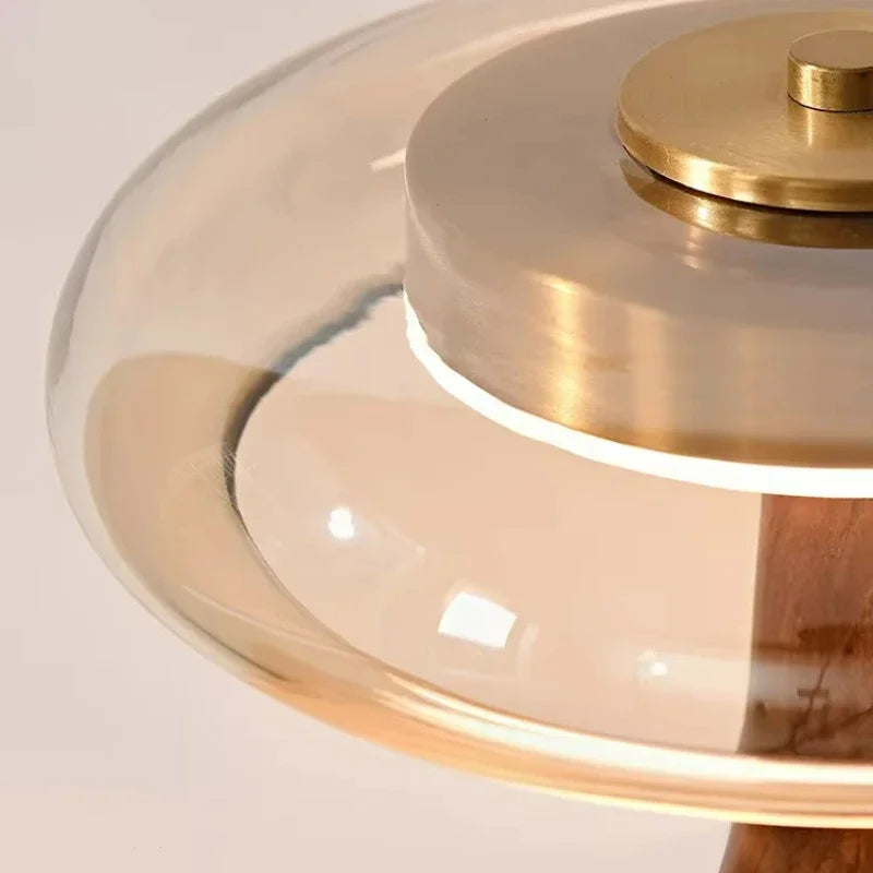 Retro Wood Crystal Floor Lamp